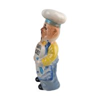 Vintage Ceramic Chef Grated Cheese Shaker: Figural Kitchen Decor