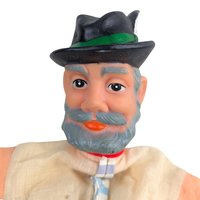 Vintage Woodsman Hand Puppet: Rubber Head German Style Folk Art Toy