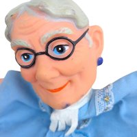 Vintage Grandma Hand Puppet: Rubber Head Storybook Character Toy