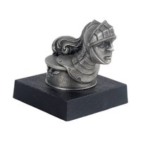 Vintage 1983 DeSoto Hood Ornament: Franklin Mint Pewter Conquistador Sculpture