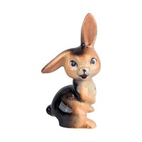 Vintage 1960s Bunny Figurines: Pair of Japanese Ceramic Rabbits