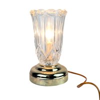 Vintage 1980s Cut Glass Lamp: Hollywood Regency Accent Light