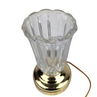 Vintage 1980s Cut Glass Lamp: Hollywood Regency Accent Light