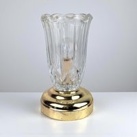 Vintage 1980s Cut Glass Lamp: Hollywood Regency Accent Light