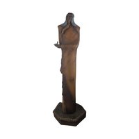 Vintage Indigenous Figure with Pipe: JH Boone Co. Terracotta Statue