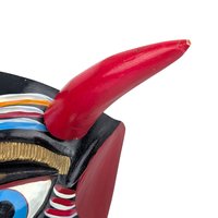 Vintage 1980s Tarascan Devil Mask: Mexican Folk Art Hand Carved Wood Diablo