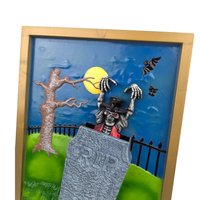 Vintage 1998 Animated Halloween Wall Decor: Motion Activated Skeleton Sign