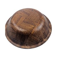 Vintage Woven Wood Salad Bowl Set: Mid Century Style Serving Bowls, Set of 4