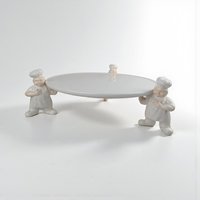 Vintage Dept 56 Three Bakers Cake Plate: Whimsical Chef Pedestal Stand