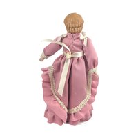 Vintage Victoria Intex Porcelain Doll: Collectible 8-Inch Doll in Pink Victorian Dress