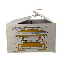 Vintage 1960s Serv-master Casserole Dish: 2 Quart Glass and Chrome Buffet Warmer with Box