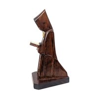 Vintage Hand Carved Monk Statue: Reading Friar Wood Figure, Bookshelf Decor