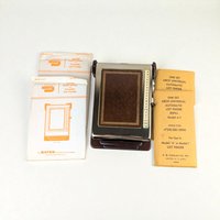 Vintage Cavalier List Finder Index: Bates Brown Faux Leather Desk Organizer