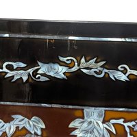 Vintage Vietnamese Mother of Pearl Panel: Lacquerware Wall Art Hanging
