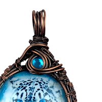 Handmade Copper Wire Snow Leopard Pendant: Artisan Wildlife Jewelry