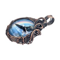 Handmade Copper Wire Eagle Pendant: Patriotic Wildlife Jewelry