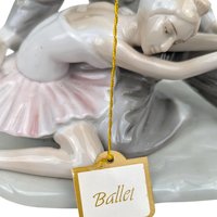 Vintage 1980s Paul Sebastian Figurine: Porcelain Pierrot and Ballerina Statue