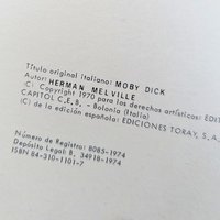 Vintage 1974 Moby Dick Book: Spanish Language Herman Melville