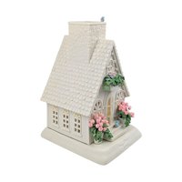 Vintage 2002 The Easter Chapel Tealight: Department 56 Bisque Porcelain Decor