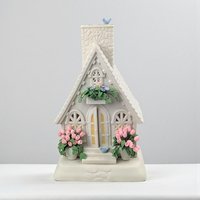 Vintage 2002 The Easter Chapel Tealight: Department 56 Bisque Porcelain Decor