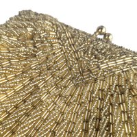 Vintage Gold Beaded Shell Purse: Art Deco Style Evening Bag Clutch