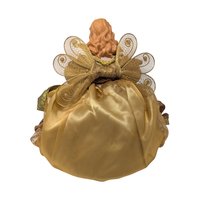 Vintage 1990s Gold Angel Tree Topper: JCPenney Kneeling Figure