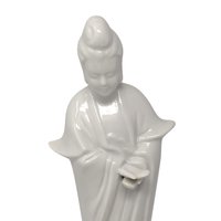 Vintage White Porcelain Guanyin Statue: Chinese Goddess of Mercy Figure