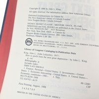 Vintage 1988 How to Profit From the Next Great Depression: John L King Finance Book