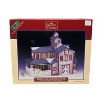 Vintage 1997 Lemax Hereford's Barn: Dickensvale Porcelain Lighted House