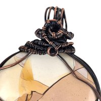 Copper Wire Wrapped Mookaite Jasper Pendant: Handmade Earthy Stone Jewelry