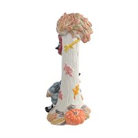 Vintage 1990 Fitz and Floyd Thanksgiving Candlestick: Pilgrim and Turkey Holiday Decor