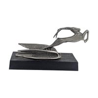 Vintage 1982 Chrysler Hood Ornament: Franklin Mint Pewter Leaping Gazelle Sculpture