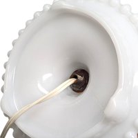 Vintage Milk Glass Hurricane Lamp: Hobnail Electric Table Light with Shade