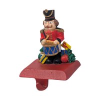 Vintage Nutcracker Stocking Holder: Toy Soldier Drummer Mantel Hanger