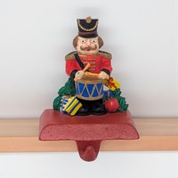 Vintage Nutcracker Stocking Holder: Toy Soldier Drummer Mantel Hanger