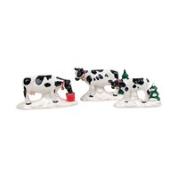 Vintage 1993 Holiday Pasture Cows: Department 56 New England Village Accessory