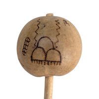 Vintage Gourd Maracas Set: Hand Drawn Kokopelli & Deer Shakers, Southwestern Decor