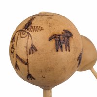Vintage Gourd Maracas Set: Hand Drawn Kokopelli & Deer Shakers, Southwestern Decor