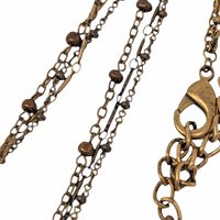 Vintage KC 3 Strand Necklace: Bronze Tone Filigree Medallion Pendant