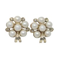 Vintage 1963 Evening Star Earrings: Sarah Coventry Faux Pearl Clip Ons
