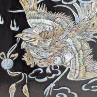 Set of 4 Vintage Korean Abalone Panels: Four Auspicious Creatures Art