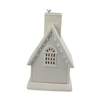 Vintage 2002 The Easter Chapel Tealight: Department 56 Bisque Porcelain Decor