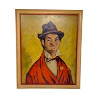 Vintage "Gay Philosopher" Print: Henry Major "Why Worry?" Framed Art