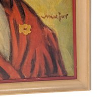 Vintage "Gay Philosopher" Print: Henry Major "Why Worry?" Framed Art