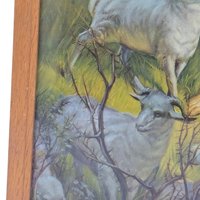 Vintage Good Shepherd Print: Jesus with Lamb Framed Religious Art