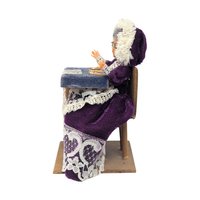 Vintage Handmade Grandma Doll: Folk Art Knitting Figurine