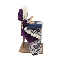 Vintage Handmade Grandma Doll: Folk Art Knitting Figurine