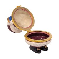 Vintage Santa Trinket Box: Ceramic Hinged Holiday Keepsake Box