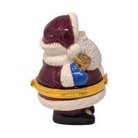 Vintage Santa Trinket Box: Ceramic Hinged Holiday Keepsake Box