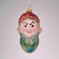Vintage Grumpy Dwarf Ornament: Fairy Tale Blown Glass Figure